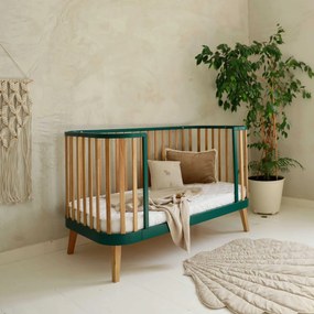 Βρεφικό Κρεβάτι  Bambi Mundo  Natural + Green 70×140cm  Luletto (Δώρο 10% έκπτωση στο Στρώμα)