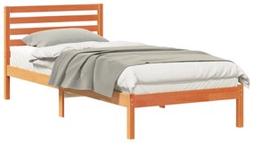 vidaXL Σκελετός Κρεβατιού Καφέ κεριού 80 x 220 cm Μασίφ ξύλο πεύκου