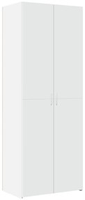 vidaXL Ραφιέρα με Ντουλάπια Λευκή 70x42,5x225 εκ. Επεξεργασμένο Ξύλο