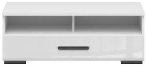 Τραπέζι Tv Boston CA118, Άσπρο, Γυαλιστερό λευκό, Αριθμός συρταριών: 1, 100x37x50cm, 27 kg | Epipla1.gr