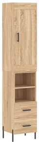 vidaXL Μπουφές Sonoma δρυς 34,5 x 34 x 180 εκ. από Επεξεργασμένο Ξύλο