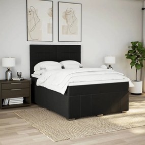 vidaXL Κρεβάτι Boxspring με Στρώμα Μαύρο 160x200 εκ. Υφασμάτινο