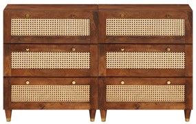 vidaXL Σετ Μπουφέ 2 pcs Καφέ 60 x 33.5 x 75 εκ. Μασίφ ξύλο μάνγκο