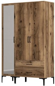 Ντουλάπα Τρίφυλλη Kumsal 845HCT5457 120x47,5x201,4cm Walnut Three Door