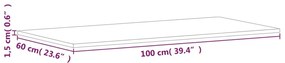 vidaXL Πάγκος Μπάνιου 100 x 60 x 1,5 εκ. από Μασίφ Ξύλο Οξιάς