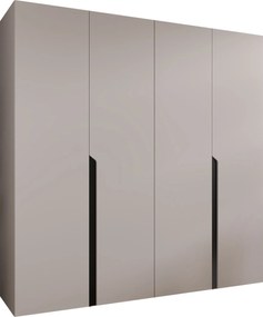 Ντουλάπα Mila I Τετράφυλλη -Γκρεζ - Μαύρο