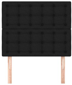 vidaXL Κεφαλάρια Κρεβατιού 2 τεμ. Μαύρα 80 x 5 x 78/88 εκ. Υφασμάτινο
