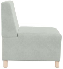 vidaXL Καναπέδες 3 pcs Ανοιχτό γκρι 55 x 74 x 82 εκ. Βελούδο