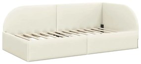 vidaXL Κρεβάτι Γωνίας με κεφαλάρι Κρεμ 90 x 200 cm Βελούδο