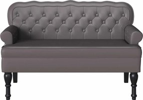 vidaXL Καναπές Chesterfield Γκρι 119,5 x 64,5 x 75 εκ. Τεχνητό Δέρμα
