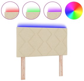 vidaXL LED Κεφαλάρι Σχεδιασμός Διαμαντιών Κρεμ 80 εκ Ύφασμα