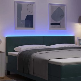 vidaXL Κεφαλάρι με φώτα λωρίδας LED με κεφαλάρι Πράσινο 90 cm Βελούδο