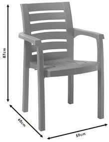 Καρέκλα - Πολυθρόνα Fiery PP teak σε καφέ απόχρωση 59x58x87 εκ.