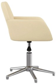 vidaXL Καρέκλα Γραφείου Περιστρεφόμενη Κρεμ Υφασμάτινη