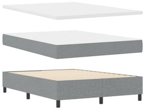 vidaXL Κρεβάτι με Στρώμα & Πάγκο Λαμπερό Γκρι 140x190 cm Ύφασμα