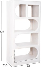 ΡΑΦΙΕΡΑ ΚΟΜΜΟ HANDYR HM9706 ΜΑΣΙΦ ΞΥΛΟ MANGO ΣΕ ΛΕΥΚΟ ΧΡΩΜΑ 60x35x120Υεκ.