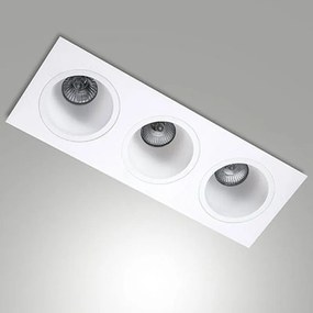 Spot Χωνευτό Leon 6580-00-350 GU10 3x35W White Fabas Luce Ορθογώνιο