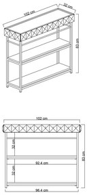 Κονσόλα PWF-0629 pakoworld λευκό-μαύρο 102x32x83εκ - 071-001502