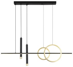 Φωτιστικό Οροφής -Ράγα Combo 4270600 100x140cm Led 799Lm 22,4W 3000K Black-Gold Viokef Ακρυλικό,Ατσάλι