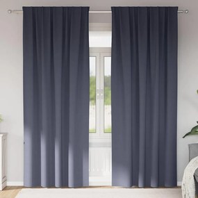 vidaXL Κουρτίνες Μαύρης Ύφανσης με Δαχτυλίδια 2 pcs Ανθρακί