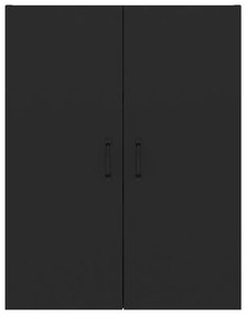 Ντουλάπι Κρεμαστό Μαύρο 69,5x34x90 εκ. από Επεξεργασμένο Ξύλο - Μαύρο