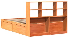 vidaXL Σκελετός Κρεβατιού Χωρίς Στρώμα Καφέ 140x200 Μασίφ Ξύλο Πεύκου