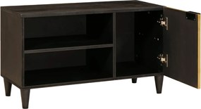 vidaXL Ντουλάπι TV Μαύρο και Χρυσό 80 x 33 x 46 εκ Επεξεργασμένο Ξύλο