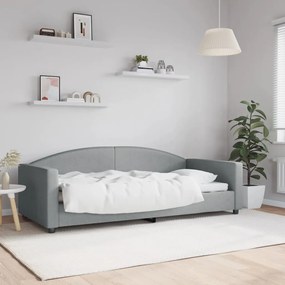 Καναπές Κρεβάτι Ανοιχτό Γκρι 90 x 200 εκ. Υφασμάτινος