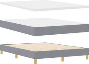 vidaXL LED Κρεβάτι με βάθρο Ανοιχτό γκρι 160 x 200 cm ύφασμα