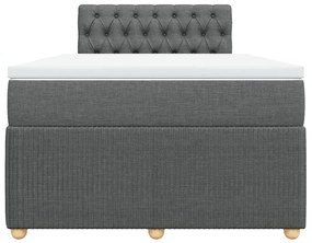 Κρεβάτι Boxspring με Στρώμα Σκούρο Γκρι 120x190 εκ Υφασμάτινο - Γκρι