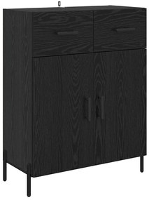 vidaXL Highboard με συρτάρι 2 pcs Μαύρη Οξυά Επεξεργασμένο ξύλο