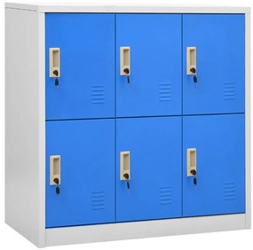 vidaXL Φοριαμός Ανοιχτό Γκρι / Μπλε 90 x 45 x 92,5 εκ. Ατσάλινος