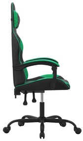 vidaXL Καρέκλα Gaming Μαύρο/πράσινο από Συνθετικό Δέρμα
