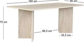 Τραπέζι Linza Megapap χρώμα travertine 180x90x75εκ.