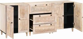 vidaXL Πλαϊνό γραφείο 3 pcs Λευκό 180 x 33,5 x 75 εκ.