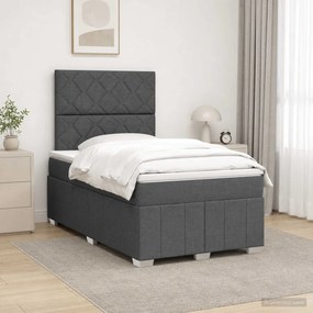 vidaXL Κρεβάτι box spring με στρώμα Σκούρο Γκρι 120 x 190 cm Ύφασμα