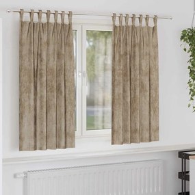 vidaXL Κουρτίνα με κουρτίνες 2 pcs Μπρονζέ 175 x 140 εκ. Βελούδο