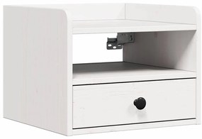 vidaXL Κομοδίνο με συρτάρι Λευκό 38 x 36 x 29.5 εκ Μασίφ ξύλο πεύκου