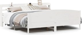 vidaXL Σκελετός Κρεβ. Χωρίς Στρώμα Λευκό 200x200 εκ Μασίφ Πεύκο