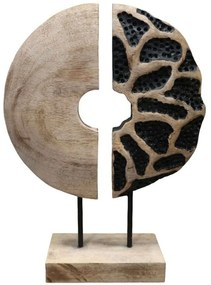 Διακοσμητικό Επιτραπέζιο Ostor I 312-000016 30,5x9x41cm Natural-Black Inart Metal,Wood