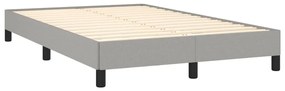 Κρεβάτι Boxspring με Στρώμα Ανοιχτό Γκρι 120x190 εκ. Υφασμάτινο - Γκρι