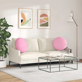 vidaXL Μαξιλάρια καθισμάτων 2 pcs Ροζ Ø50 x 19 εκ ύφασμα