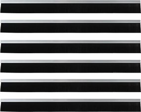 vidaXL Αυτοκόλλητες σφραγίδες πόρτας 6 pcs Ασημί 100 cm