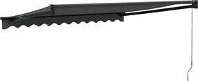 vidaXL Τέντα Πτυσσόμενη Ανθρακί 3 x 2,5 μ. Ύφασμα και Αλουμίνιο