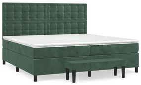 ΚΡΕΒΑΤΙ BOXSPRING ΜΕ ΣΤΡΩΜΑ ΣΚΟΥΡΟ ΠΡΑΣΙΝΟ 200X200ΕΚ. ΒΕΛΟΥΔΙΝΟ 3138106