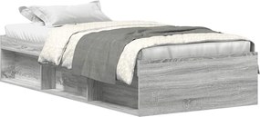 vidaXL Πλαίσιο Κρεβατιού Γκρι Sonoma 75 x 190 εκ. Small Single