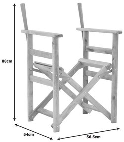 Σκελετός πολυθρόνας σκηνοθέτη Kompa μασίφ ξύλο οξιάς σε απόχρωση άβαφου ξύλου 56.5x54x88εκ 56.5x54x88 εκ.