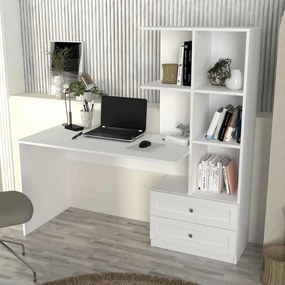 Γραφείο εργασίας Mantra Megapap χρώμα λευκό 150x60x152εκ.