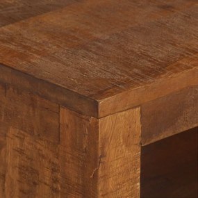 Τραπεζάκι σαλονιού με 2 συρτάρια 90x40x50 cm Μασίφ ξύλο μάνγκο - Καφέ