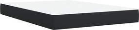 vidaXL Κρεβάτι Boxspring με Στρώμα Μαύρο 140x200εκ.από Συνθετικό Δέρμα